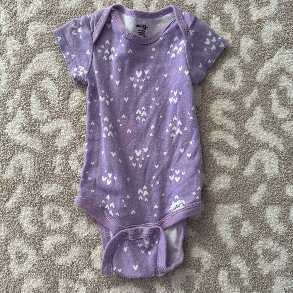 Nike Lavender Heart Print Baby Bodysuit